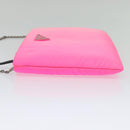 PRADA Chain Clutch Bag Nylon Pink Auth 137210-4