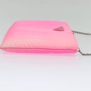 PRADA Chain Clutch Bag Nylon Pink Auth 137210-5