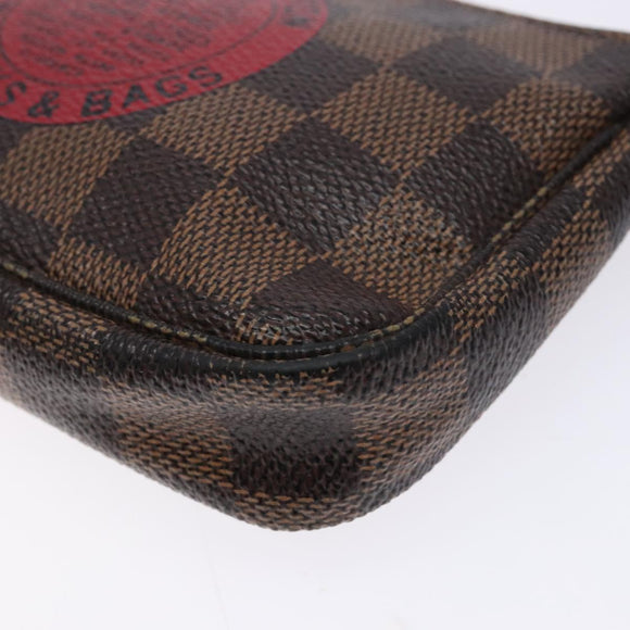 LOUIS VUITTON Damier Ebene T&B Mini Pochette Accessoires N58011 LV Auth 137225