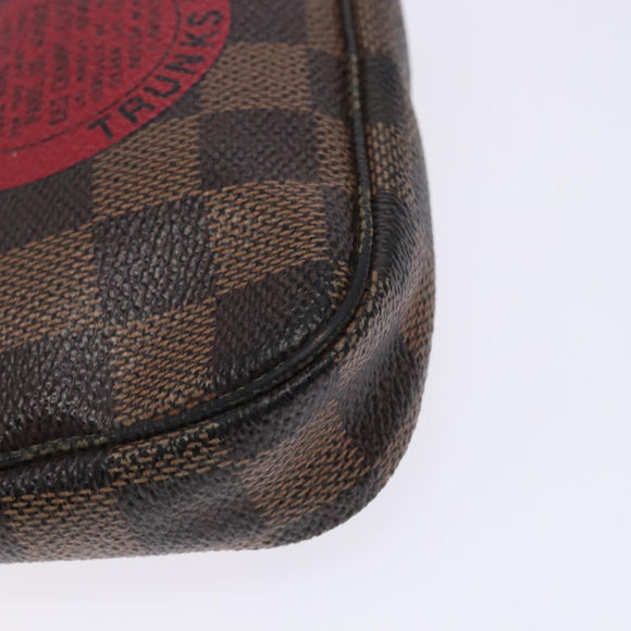 LOUIS VUITTON Damier Ebene T&B Mini Pochette Accessoires N58011 LV Auth 137225