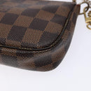 LOUIS VUITTON Damier Ebene T&B Mini Pochette Accessoires N58011 LV Auth 137225-16