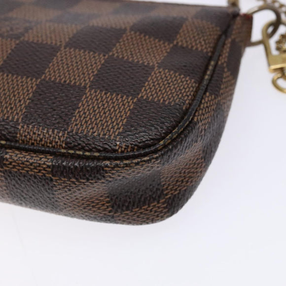 LOUIS VUITTON Damier Ebene T&B Mini Pochette Accessoires N58011 LV Auth 137225