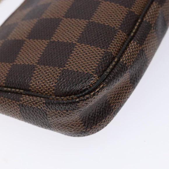 LOUIS VUITTON Damier Ebene T&B Mini Pochette Accessoires N58011 LV Auth 137225