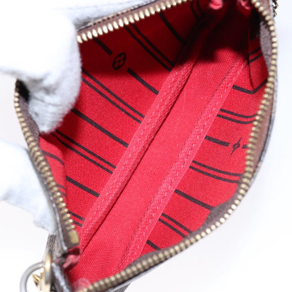 LOUIS VUITTON Damier Ebene T&B Mini Pochette Accessoires N58011 LV Auth 137225
