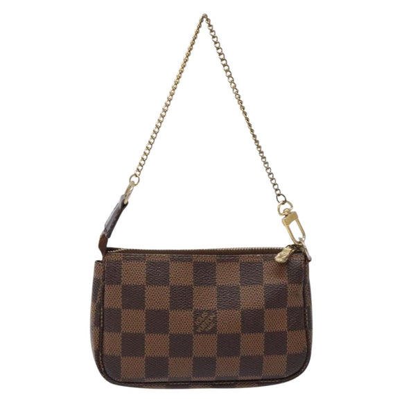 LOUIS VUITTON Damier Ebene T&B Mini Pochette Accessoires N58011 LV Auth 137225