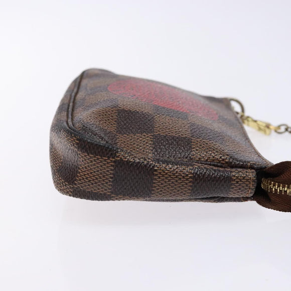 LOUIS VUITTON Damier Ebene T&B Mini Pochette Accessoires N58011 LV Auth 137225