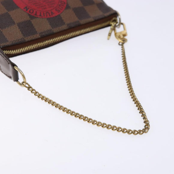 LOUIS VUITTON Damier Ebene T&B Mini Pochette Accessoires N58011 LV Auth 137225