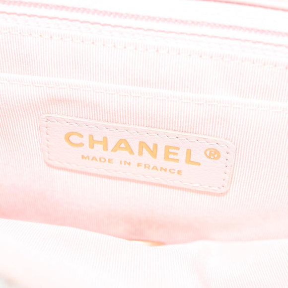 CHANEL Matelasse Chain Shoulder Bag tweed Pink CC Auth 137231V
