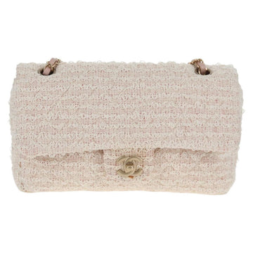 CHANEL Matelasse Chain Shoulder Bag tweed Pink CC Auth 137231V - 0