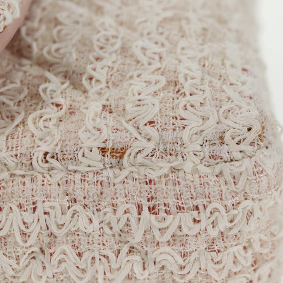 CHANEL Matelasse Chain Shoulder Bag tweed Pink CC Auth 137231V