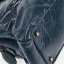 CHANEL Matelasse Chain Shoulder Bag Leather Blue CC Auth 137232V-8