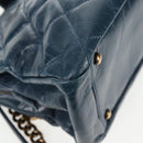 CHANEL Matelasse Chain Shoulder Bag Leather Blue CC Auth 137232V-16