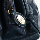 CHANEL Matelasse Chain Shoulder Bag Leather Blue CC Auth 137232V-19