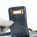 CHANEL Matelasse Chain Shoulder Bag Leather Blue CC Auth 137232V-9