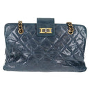 CHANEL Matelasse Chain Shoulder Bag Leather Blue CC Auth 137232V-13