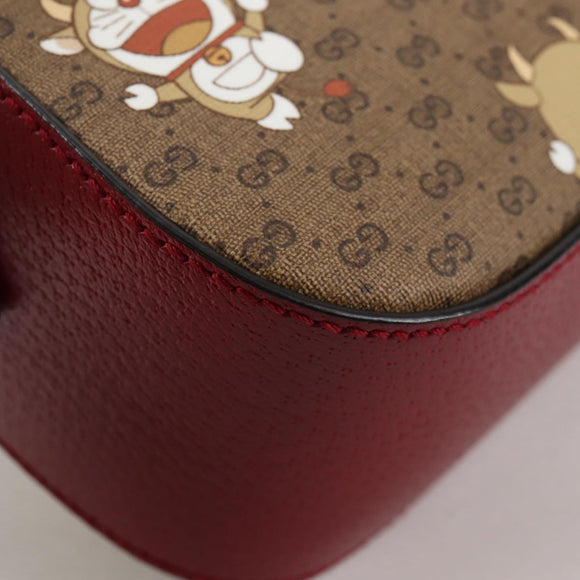 GUCCI Micro GG Supreme Doraemon Collaboration Bag PVC Beige 574886 Auth 137235M