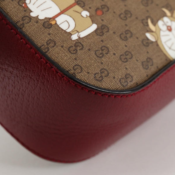 GUCCI Micro GG Supreme Doraemon Collaboration Bag PVC Beige 574886 Auth 137235M