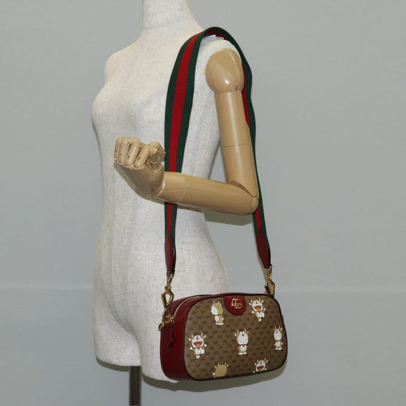 GUCCI Micro GG Supreme Doraemon Collaboration Bag PVC Beige 574886 Auth 137235M