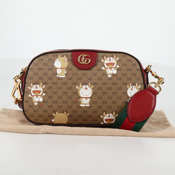 GUCCI Micro GG Supreme Doraemon Collaboration Bag PVC Beige 574886 Auth 137235M