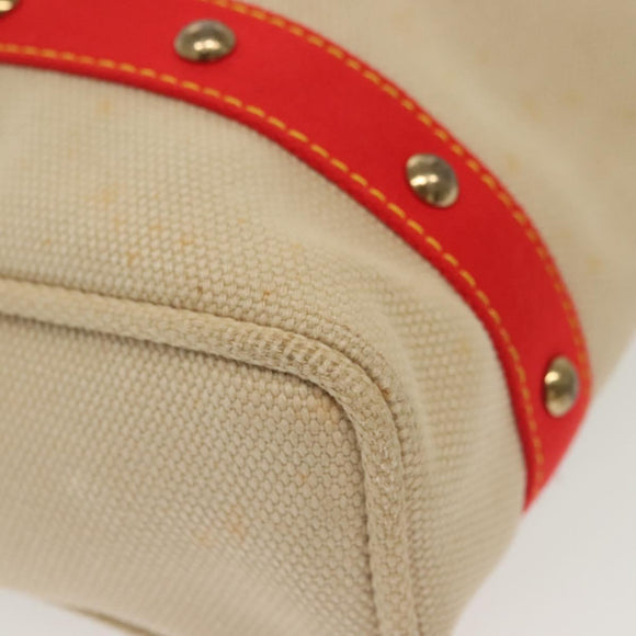LOUIS VUITTON Antigua Cabas MM Tote Bag Beige Red M40035 LV Auth 137278