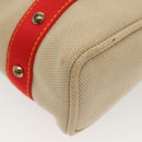 LOUIS VUITTON Antigua Cabas MM Tote Bag Beige Red M40035 LV Auth 137278-9