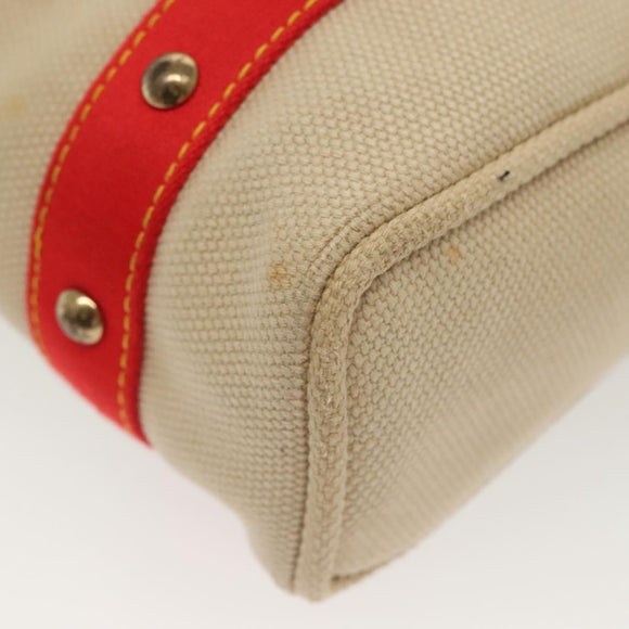 LOUIS VUITTON Antigua Cabas MM Tote Bag Beige Red M40035 LV Auth 137278