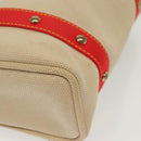 LOUIS VUITTON Antigua Cabas MM Tote Bag Beige Red M40035 LV Auth 137278-15