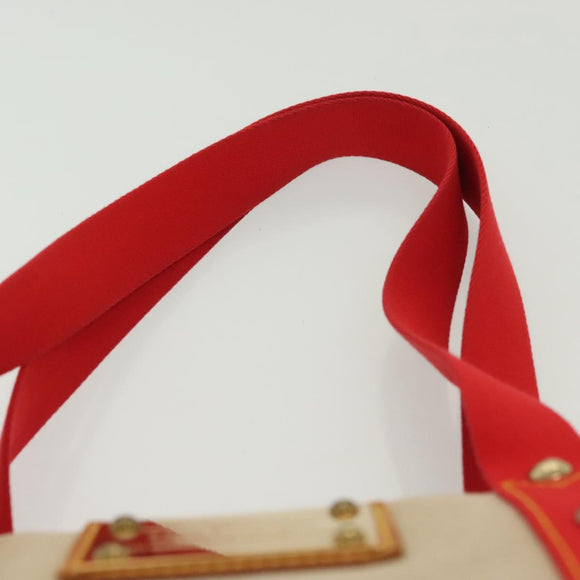 LOUIS VUITTON Antigua Cabas MM Tote Bag Beige Red M40035 LV Auth 137278