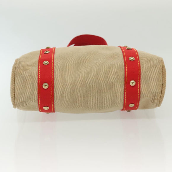 LOUIS VUITTON Antigua Cabas MM Tote Bag Beige Red M40035 LV Auth 137279