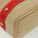 LOUIS VUITTON Antigua Cabas MM Tote Bag Beige Red M40035 LV Auth 137279-12