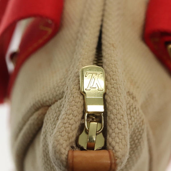 LOUIS VUITTON Antigua Cabas MM Tote Bag Beige Red M40035 LV Auth 137279