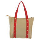 LOUIS VUITTON Antigua Cabas MM Tote Bag Beige Red M40035 LV Auth 137279-3
