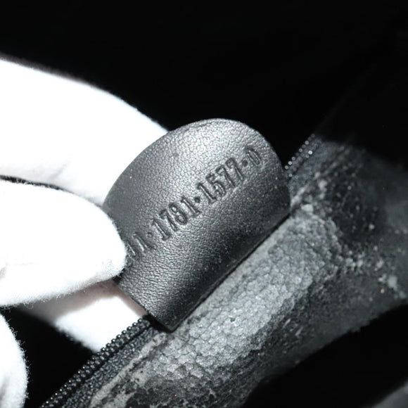 GUCCI Bamboo Hand Bag Leather 2way Black Gold 001 1781 1577 0 Auth 137281