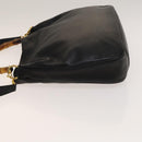 GUCCI Bamboo Hand Bag Leather 2way Black Gold 001 1781 1577 0 Auth 137281-4