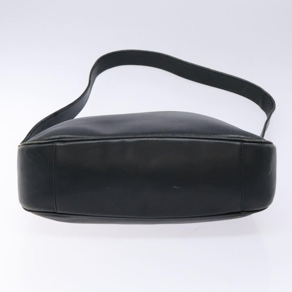 GUCCI Bamboo Hand Bag Leather 2way Black Gold 001 3444 1638 Auth 137282