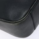 GUCCI Bamboo Hand Bag Leather 2way Black Gold 001 3444 1638 Auth 137282-13