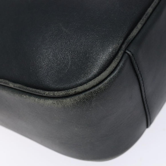 GUCCI Bamboo Hand Bag Leather 2way Black Gold 001 3444 1638 Auth 137282