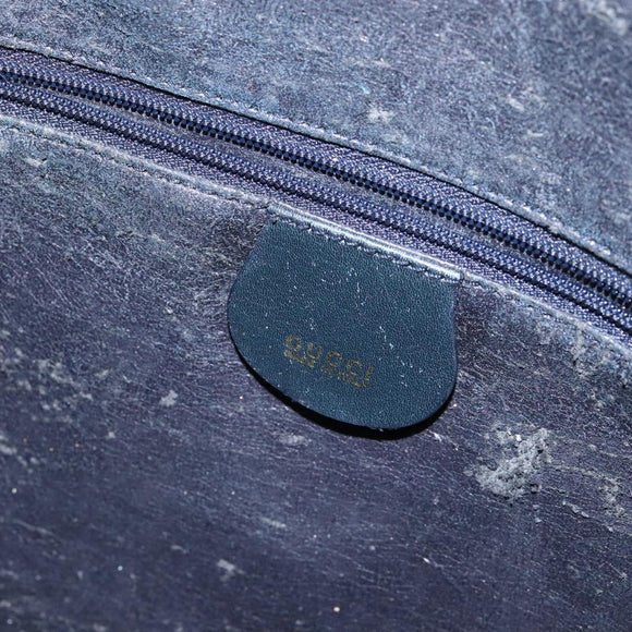 GUCCI Bamboo Hand Bag Leather 2way Black Gold 001 3444 1638 Auth 137282