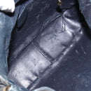 GUCCI Bamboo Hand Bag Leather 2way Black Gold 001 3444 1638 Auth 137282-17