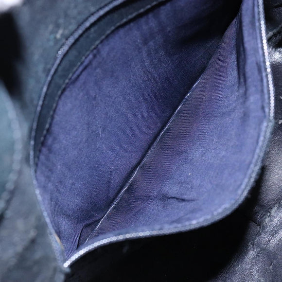 GUCCI Bamboo Hand Bag Leather 2way Black Gold 001 3444 1638 Auth 137282