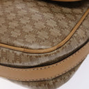 CELINE Macadam Canvas Shoulder Bag PVC Beige Gold Auth 137286-10