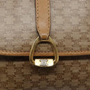 CELINE Macadam Canvas Shoulder Bag PVC Beige Gold Auth 137286-14
