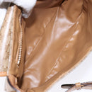 CELINE Macadam Canvas Shoulder Bag PVC Beige Gold Auth 137286-18