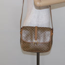 CELINE Macadam Canvas Shoulder Bag PVC Beige Gold Auth 137286-23