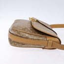 CELINE Macadam Canvas Shoulder Bag PVC Beige Gold Auth 137286-4