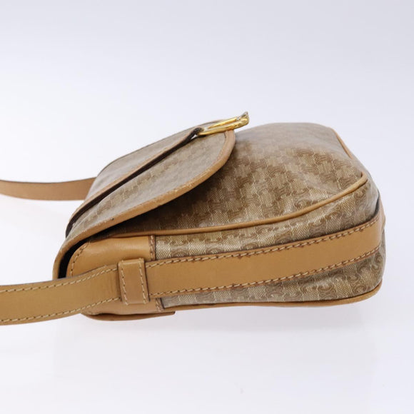 CELINE Macadam Canvas Shoulder Bag PVC Beige Gold Auth 137286