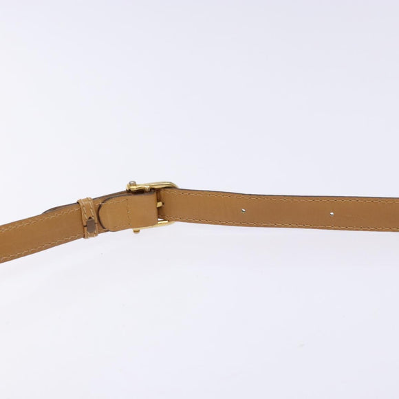 CELINE Macadam Canvas Shoulder Bag PVC Beige Gold Auth 137286