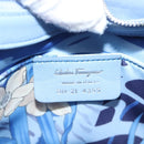 Salvatore Ferragamo Vala Shoulder Bag Leather Light Blue Silver Auth 137289-12