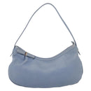 Salvatore Ferragamo Vala Shoulder Bag Leather Light Blue Silver Auth 137289-13