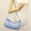 Salvatore Ferragamo Vala Shoulder Bag Leather Light Blue Silver Auth 137289-21
